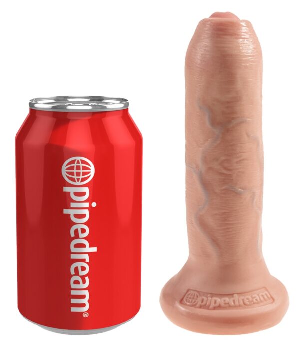 King Cock Uncut - Flesh iminapaga ja liikuva eesnahaga dildo 16.5cm