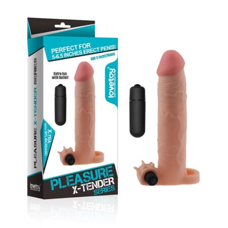 Lovetoy Pleasure X-Tender Topper +7.6cm vibratsiooniga peenisemansett